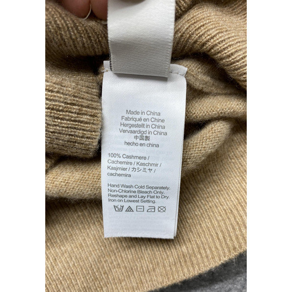 J.Crew Cashmere Sweater Womens Small? Tan Half Zip Mock Neck Pullover AE4338 - Picture 8 of 14